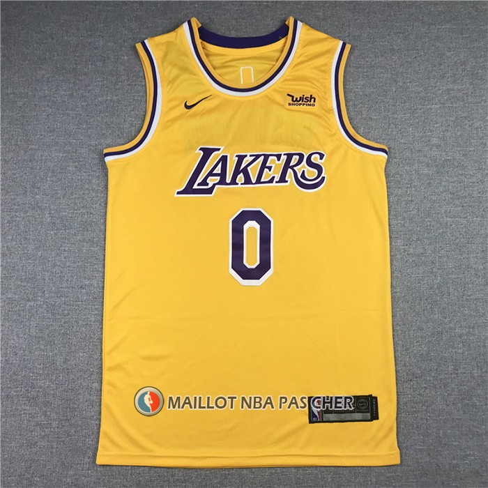 Maillot Los Angeles Lakers Russell Westbrook NO 0 Icon 2020 Jaune